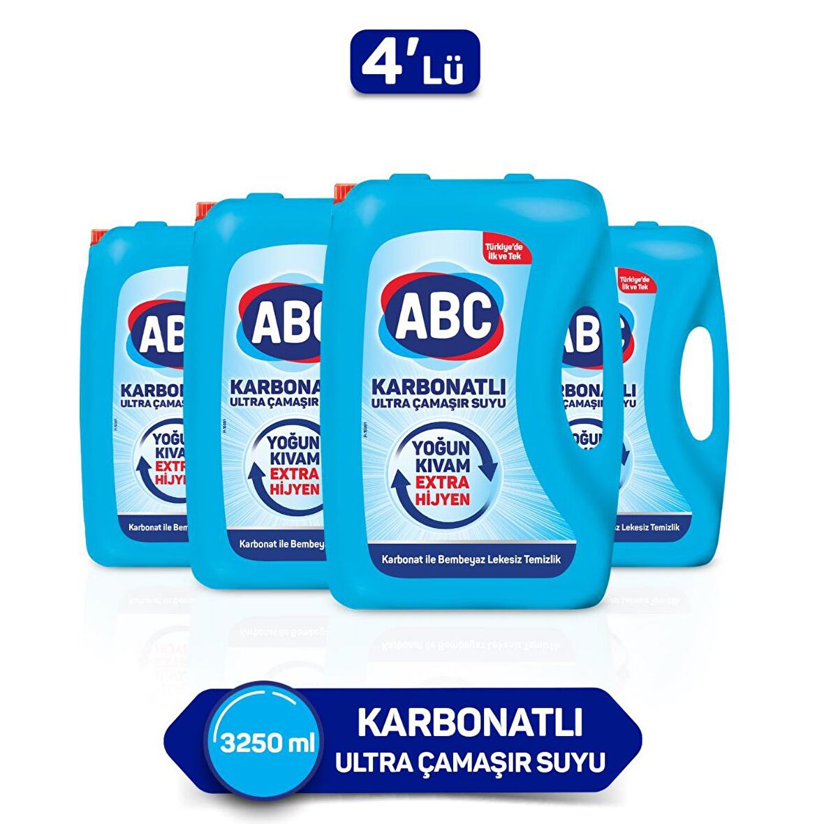 ABC Karbonatlı Normal Jel Çamaşır Suyu 4 x 3250 ml